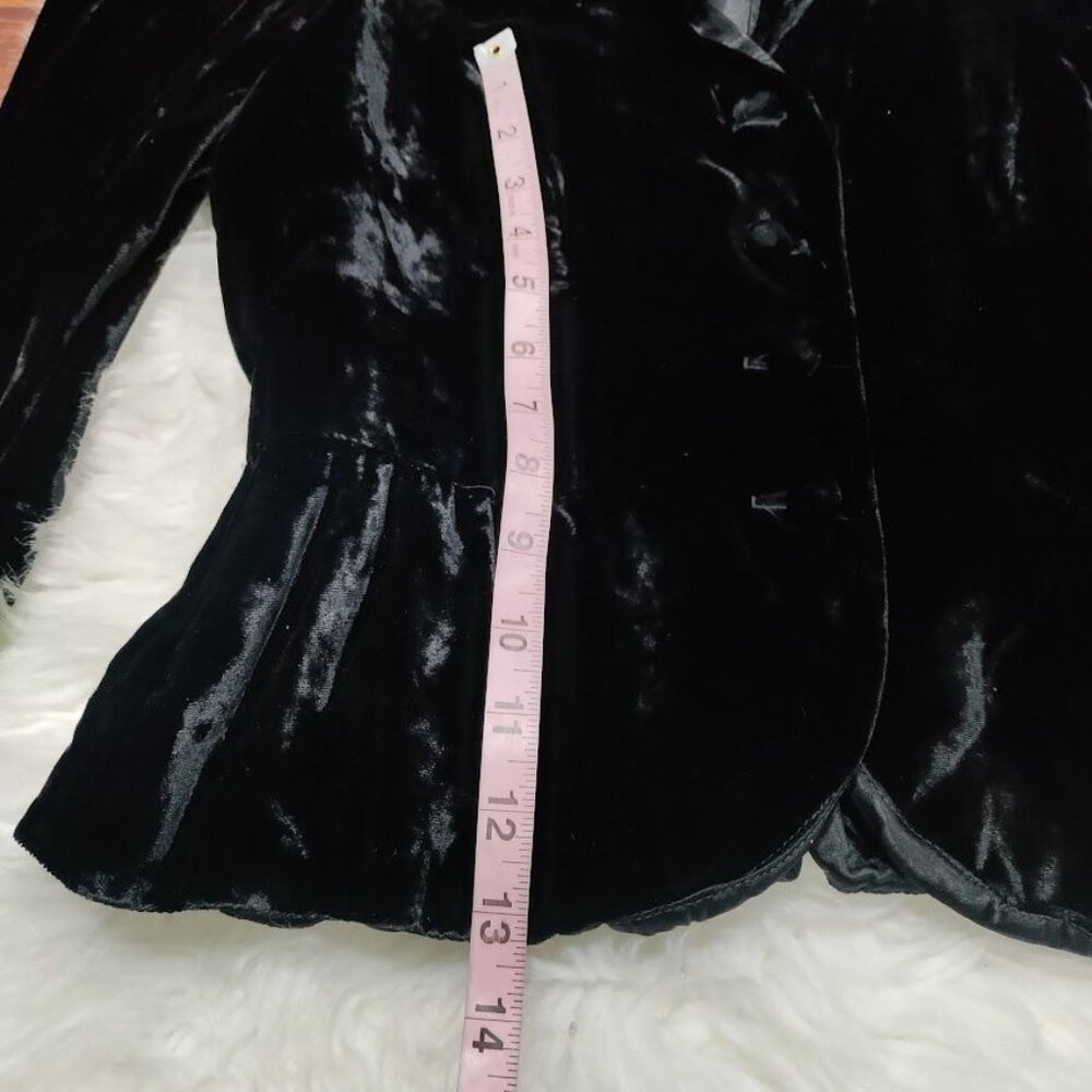 Harry Acton For Party Collectibles Small Velvet Puff Sleeve Peplum Jacket Black - Picture 8 of 9
